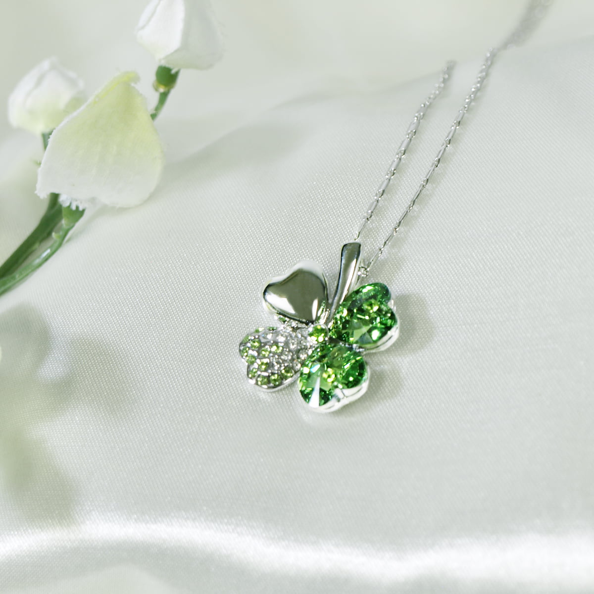 Used]Swarovski better clover necklace 36cm - 42cm Good Condition RY2186 -  BE FORWARD Store