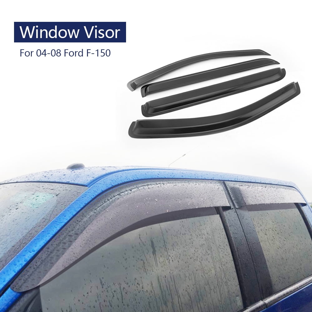 Window Visors 3D Wavy Mugen Rain/Sun Vent For 2004-08 Ford F-150 Super Crew Cab