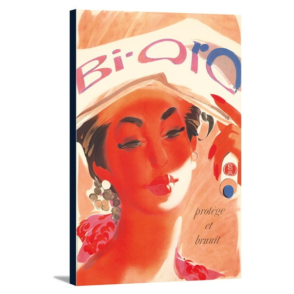 Bi-Oro Vintage Poster (artist: Glaser) Switzerland c. 1949 (12x18 Gallery Wrapped Stretched Canvas)