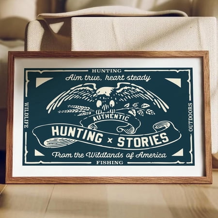 Retro Hunting Stories Print Gift for Hunter Art Poster Old Time Hunting Wall Decor Huntsman Artwork Outdoorsy Wall Art Hunting Dad Gift