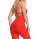 thumbnail image 3 of Mono deportivo de una pieza para mujer, con espalda descubierta y entrecruzado, para gimnasio, atletismo, deporte, sexy, para chica siamesa, 3 of 5