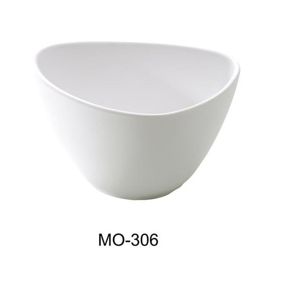 Yanco MO-306 5.5 in. Moderne Melamine Triangle Bowl, White - 16 oz - Pack of 48