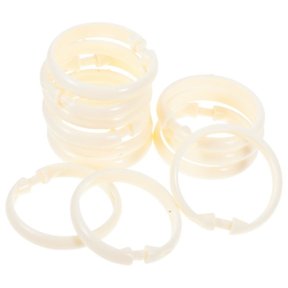 VORCOOL 12Pcs Round Beige Shower Curtain Hooks with Good Load Capacity for Home