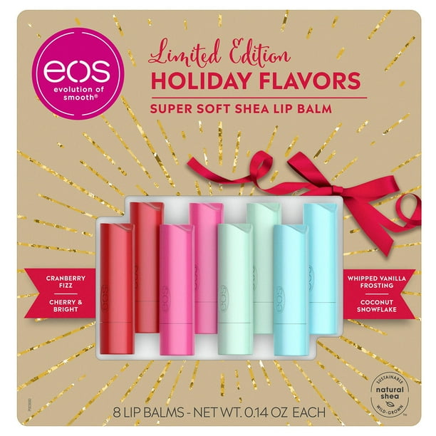 eos Holiday Flavor Lip Balm Stick, 0.14 Ounce Each (8 Pack) Walmart
