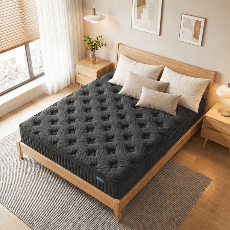 Trujae 14 inch King Mattress in a Box, Gel Memory Foam Hybrid