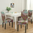 thumbnail image 2 of Decorative Bohemian Paisley Dining Chair Covers 4 Pack Vintage Floral Ethnic Retro Colorful Pattern Washable Polyester Stretch Slipcovers Removable Protector for Classic Dining Room, 2 of 7