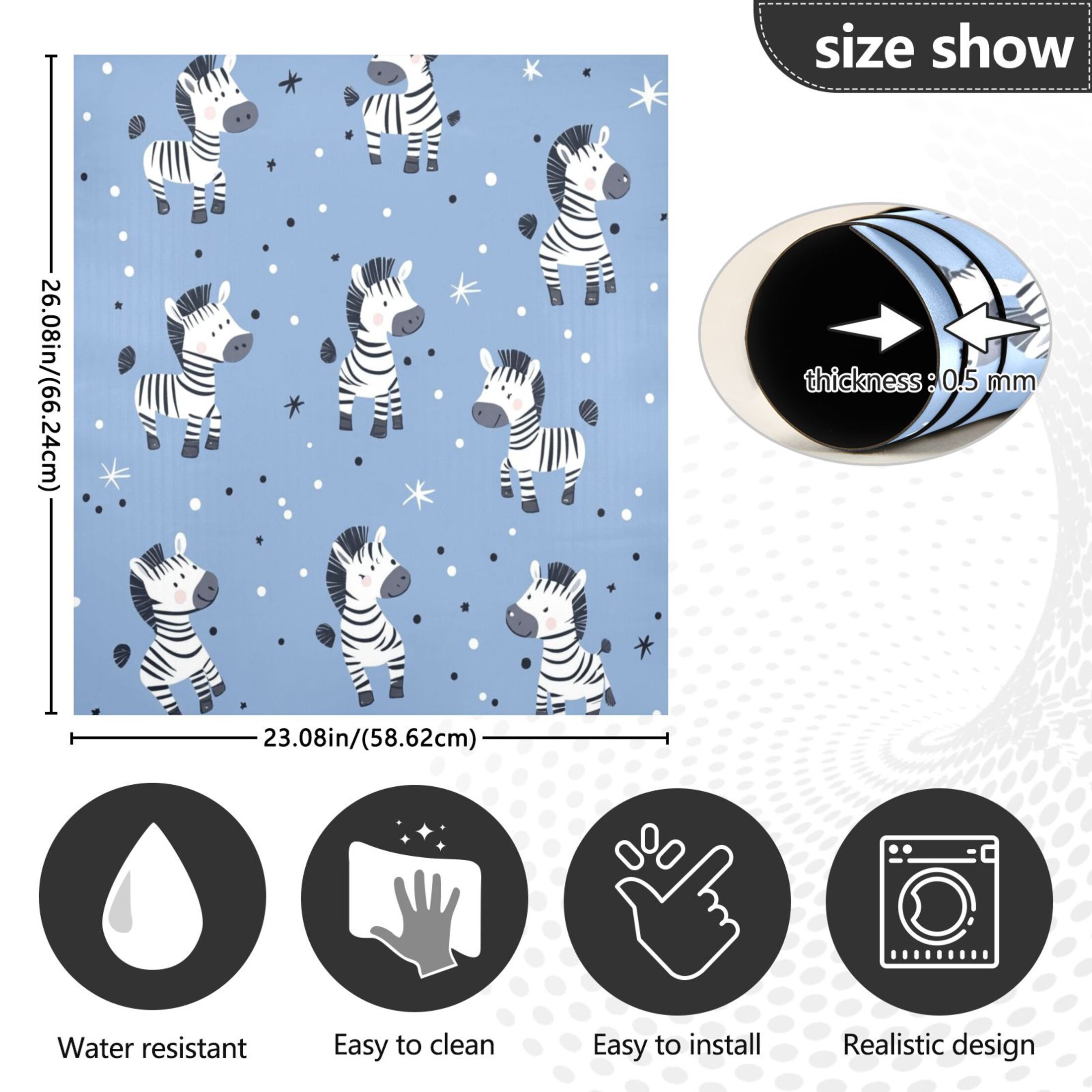 Dishwasher Magnetic Sticker 23x26 Inch Refrigerator Magnetic Sticker Washing Machine Magnetic Sticker Kitchen Panel Magnetic Sticker Home Decor Super Cute Zebra