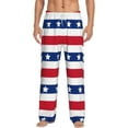 thumbnail image 2 of Picia American Patriotic Stars And Stripes Mens Soft Woven Cotton Elastic Waistband Sleep Pajama Pant Lounge Sleep Pant With Pockets And Drawstring-Small, 2 of 9