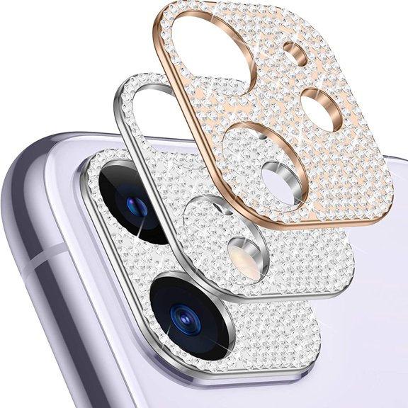 Visland Camera Lens Protector,Glitter Diamond Lens Protective Decoration 3D Easy to Install Rhinestone Camera Cover Sticker for iPhone 12 mini/12/12 pro/12 pro max