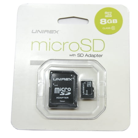 Unirex 8GB Micro SD Card with SD Adapter
