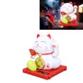 thumbnail image 1 of Figura De Gato Con Suerte Solar, Maneki Neko Waving Brazo Fortuna Riqueza Gato, Panel Solar Incorporado, No Se Necesita Batería Para La, 1 of 7