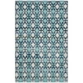 thumbnail image 4 of SAFAVIEH Montauk Jefferson Geometric Quatrefoils Cotton Area Rug, Turquoise/Multi, 6' x 6' Round, 4 of 9