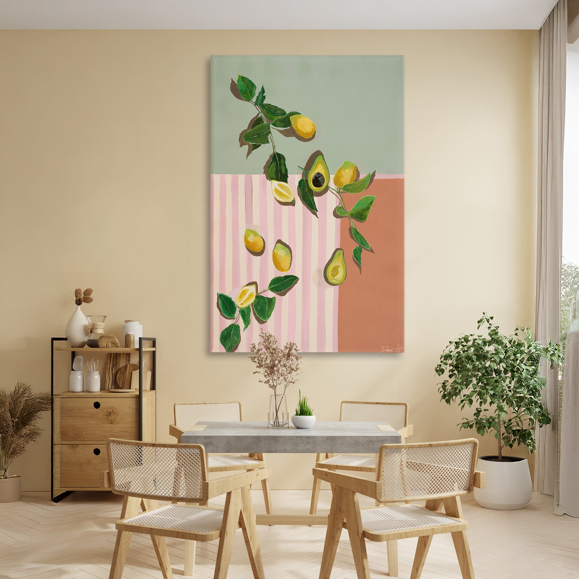 Stupell Industries Midcentury Avocado & Lemons Canvas Wall Art, design by Dani Heyward
