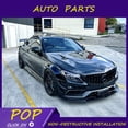 thumbnail image 4 of Apto para Mercedes Benz Clase C C260l C63 W205 15-22, faldones laterales delanteros de fibra de carbono modificados, alerón trasero, 4 of 5