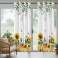 thumbnail image 5 of Outdoor Curtains for Patio Waterproof, Eucalyptus Leaves Outdoor Privacy Panels Grommet, Sunflowers Spring Watercolor Country Floral Bee Blackout Outside Curtains for Porch/Cabana 54"x95", 1 Panel, 5 of 8