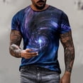 thumbnail image 2 of Penkiiy Galaxy Printed Shirt ,Men's 2024 Spring And Summer Casual Fashion Sky Print Short-Sleeved Round Neck T-Shirt Tops/Shirts 5XL Multicolor, 2 of 6