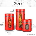 thumbnail image 5 of Diamond Home 3-Piece Airtight 4 Open Window Stackable BPA Free Easy to Clean Canister Set - Red, 5 of 6
