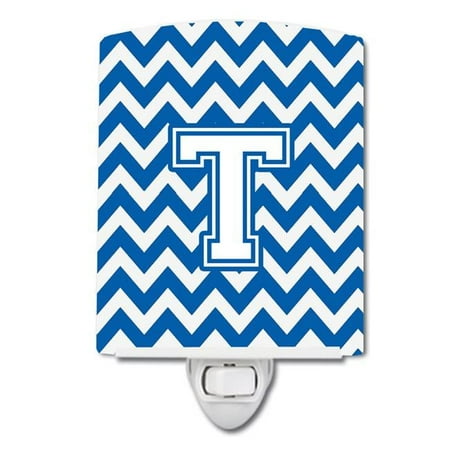 

Letter T Chevron Blue & White Ceramic Night Light