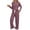 Pink, variant on Womens 2 Piece Lounge Sets Matching Airport Travel Outfits Ribbed Knt Long Sleeve Half Button V Neck Sweater and Pants Fall Spring Clothing Trendy Cozy Pajamas Sweat Suits Pockets Pink M