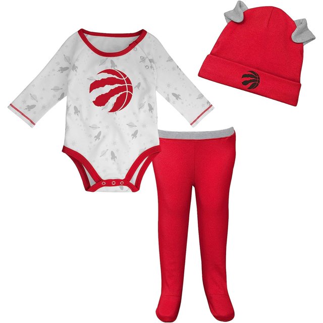 Newborn Toronto Raptors Dream Team Long Sleeve Creeper, Pant, and Hat Set - Size 6-9 Months