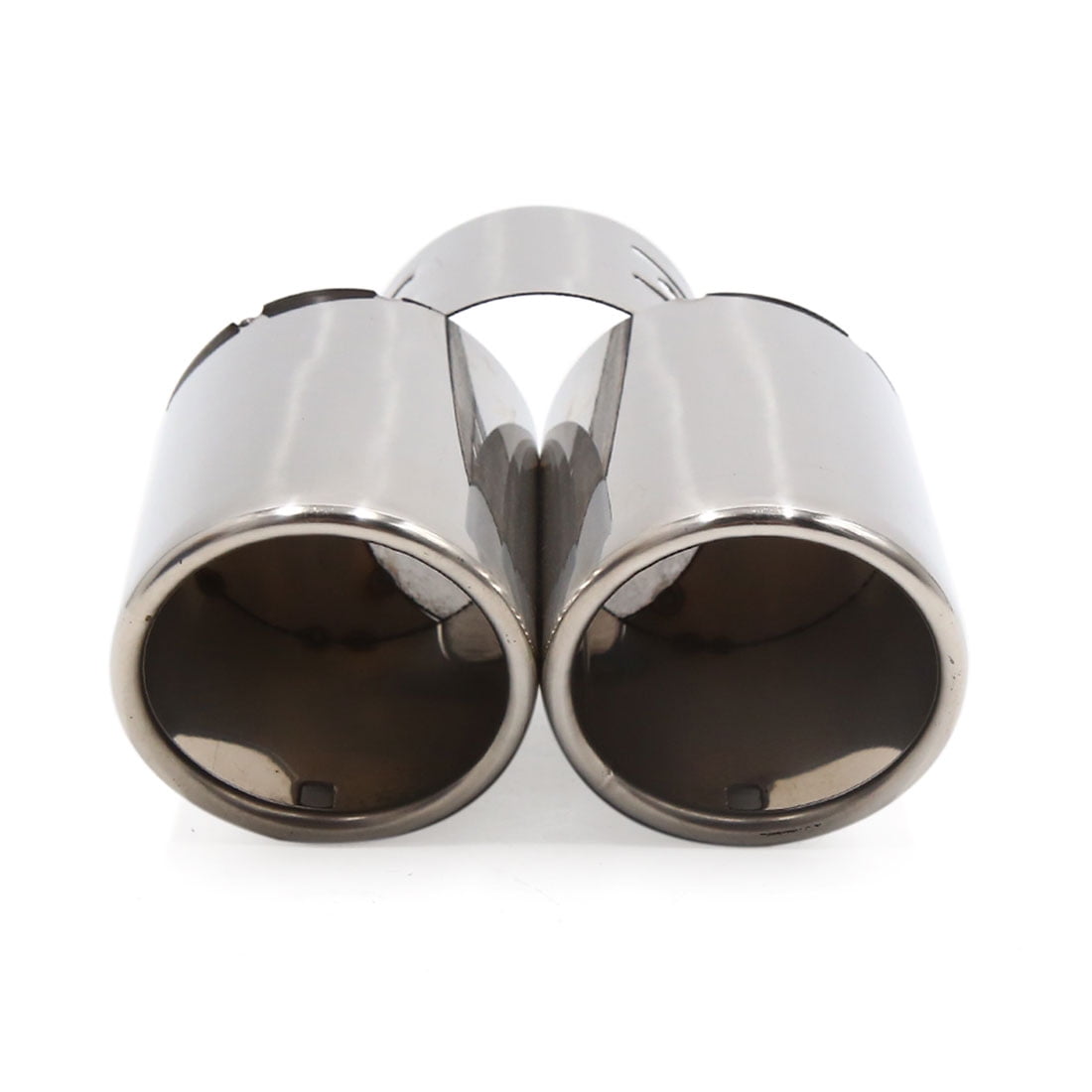 Unique Bargains Chrome Dual Outlet Car Exhaust Muffler Tip Tail Throat for 1 1/2" to 2" Pipe