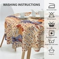 thumbnail image 3 of Beige Farmhouse Roosters Round Tablecloth Thicken Desk Cloth Washable Table Cover Table Cloth for Kitchen Daily Dinning Party Tabletop Decor 60 Inch, 3 of 6