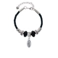thumbnail image 2 of Delight Jewelry Silvertone Giggle Oval Sister Celtic Knot Leather Bead Bracelet, 7"+2" Extender, 2 of 4
