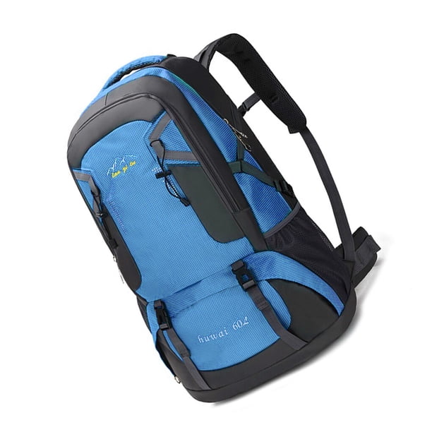 Naiovety de 60L para acampar al aire libre, mochilas de gran capacidad, para escalada, viaje de pesca, bolsa ligera plegable Ropa Deportiva, Zapatos Azul