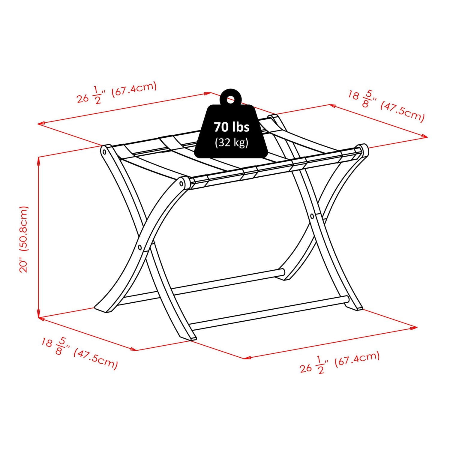 Winsome 94420 Luggage Rack