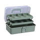 thumbnail image 2 of Caja de almacenamiento de 3 capas, organizador de manualidades, gran capacidad con compartimentos Verde, 2 of 9