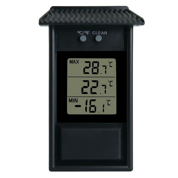 LEFU Thermomètre Numérique pour Serre avec Affichage Max Min, Moniteur de Température Mural Intérieur Extérieur, Grand Écran LCD Étanche pour Maison Bureau
