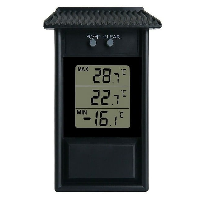 MYG for Digital Greenhouse Thermometer with Max Min Display Indoor Outdoor Wall Mount Garden Temperature Monitor Large LCD Screen Waterproof Design for Home Office