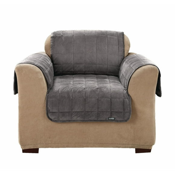 SureFit Deluxe Pet Chair Furniture Cover in Dark Gray
