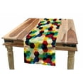 thumbnail image 1 of Vintage Table Runner, Rhombus Pattern Grunge Effect Hexagonal Pattern Colorful Geometric Mosaic Artwork, Dining Room Kitchen Rectangular Runner, 3 Sizes, by Ambesonne, 1 of 2