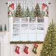 thumbnail image 4 of Grey Plaid Snowman Christmas Tree Valances for Windows, 42 x 18in, Xmas Gift Winter Snowflake Rod Pocket Kitchen Valance Curtain Light Filtering Window Treatments for Living Room Bedroom, 1 Panel, 4 of 7