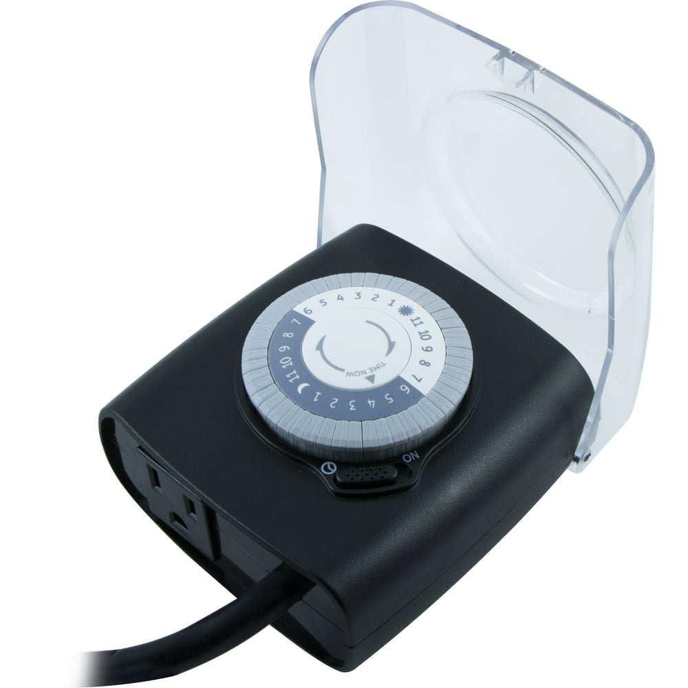 GE Extreme Weather Outdoor Mechanical Timer, 24 Hour Heavy Duty Plugin