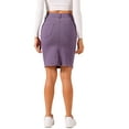 thumbnail image 4 of INSPIRE CHIC Women's Denim Skirts Distressed High Waist Ripped Hem Washed Jean Skirts with Pockets M Purple, 4 of 7
