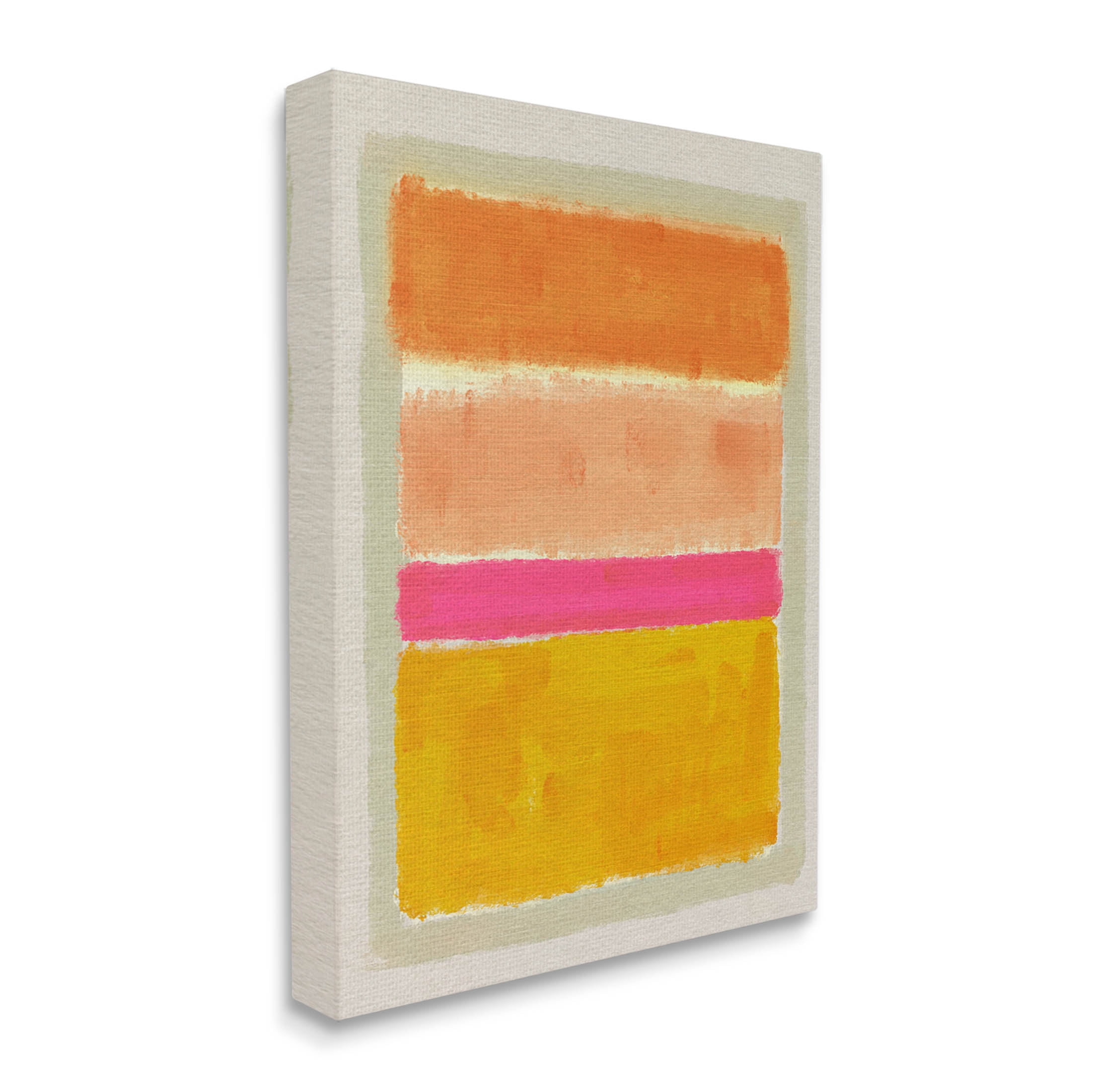 Stupell Industries Abstract Blocked Square Forms Painting Gallery Wrapped Canvas Print Wall Art, Design by Victoria Barnes