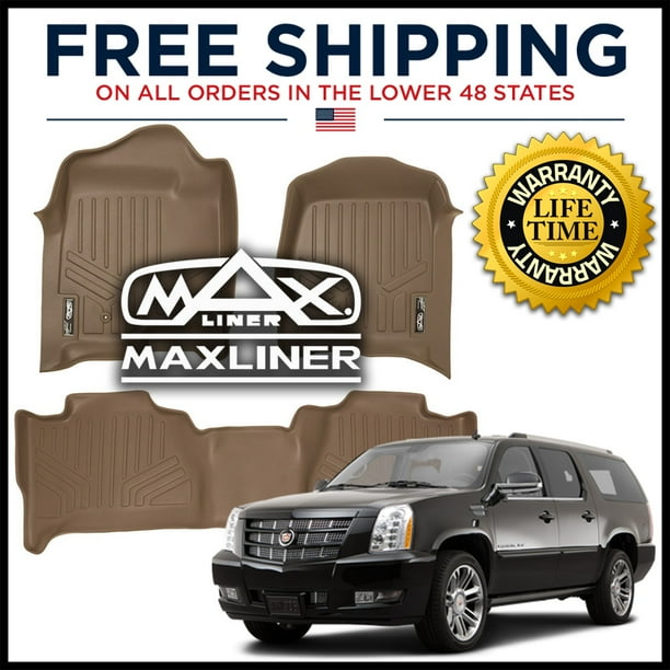 MAXFLOORMAT Front/Second Row Floor Liner Mat Tan for 20072014 Cadillac