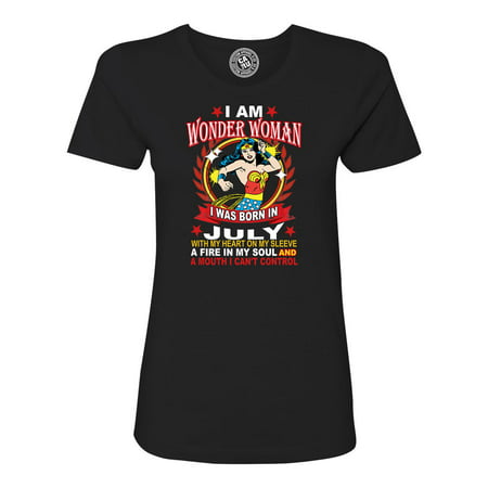 Wonder Woman Born In July Superhero  Womens Short Sleeve T-Shirt Top