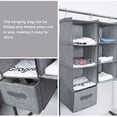 thumbnail image 4 of Inteprter Armario colgante multicapas bolsillos bolsa organizadora de ropa estantes plegables dormitorio ganchos dobles estante de clasificación Almacenamiento y organización del hogar Gris 3 Capas, 4 of 6