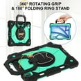 thumbnail image 4 of Dteck with Pencil Holder Case for iPad Air 13 inch 2025/2024,Heavy Duty Silicone Case 360 Degree Rotating Handle Stand Cover with Shoulder Strap for iPad Air 13-in. M3/M2,Black+Mint, 4 of 9