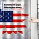 thumbnail image 4 of Juego de cortina de ducha | Cortina de baño de tela de poliéster con estrellas y rayas translúcidas de la bandera estadounidense | Impermeable, ligera, de 99 x 180 cm, con 12 ganchos | Moderno divis, 4 of 5