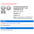 thumbnail image 2 of Rear Brake Pad and Rotor Kit - Compatible with 2012 - 2015 Volkswagen Passat 2013 2014, 2 of 2