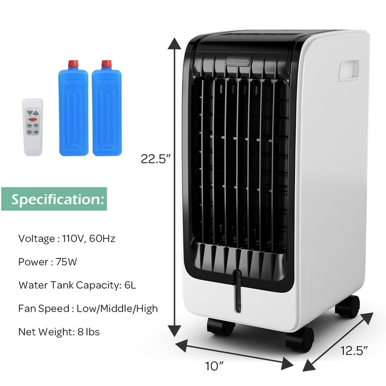 Costway Portable Air Cooler Fan & Heater Humidifier with Washable