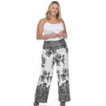 thumbnail image 2 of White Mark Women's Plus Size Floral Paisley Printed Palazzo Pants, 2 of 5