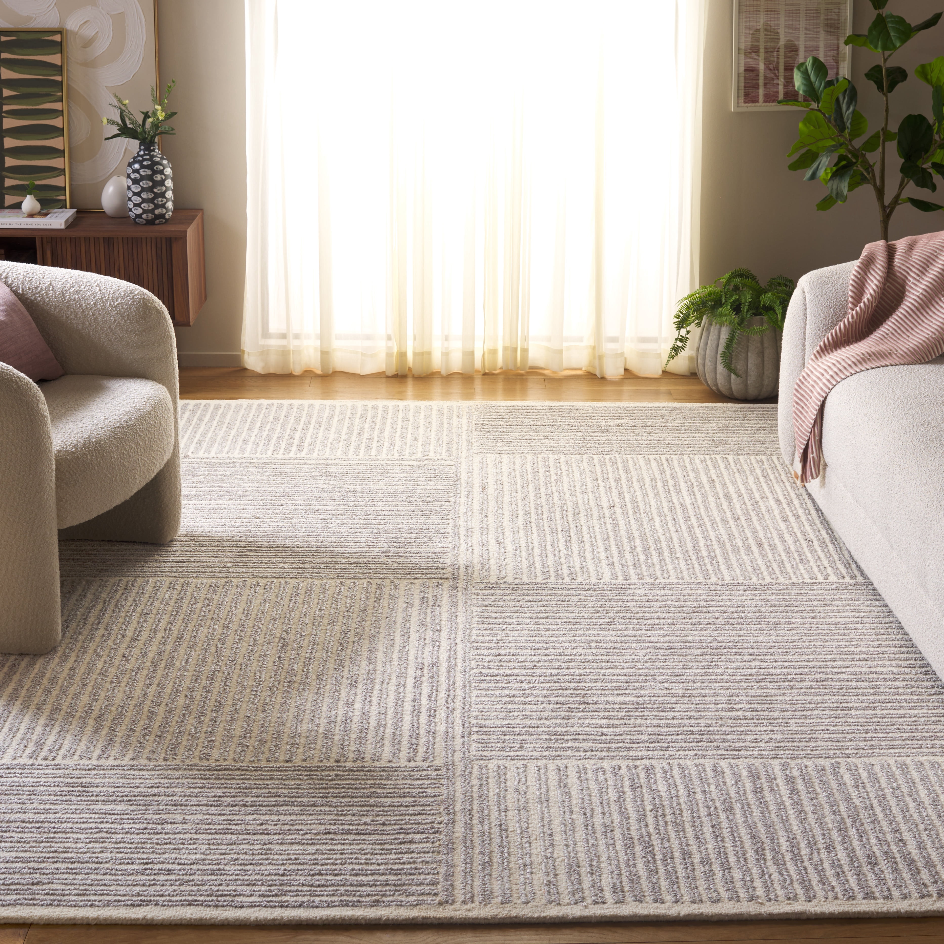SAFAVIEH Renewal Charnette Geometric Area Rug, Gray/Ivory, 8' x 10'