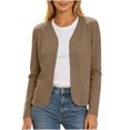 thumbnail image 2 of IUYRTFE Women's Open Front Cardigan Long Sleeve Solid Color Casual Blazer Lightweight Top, 2 of 5
