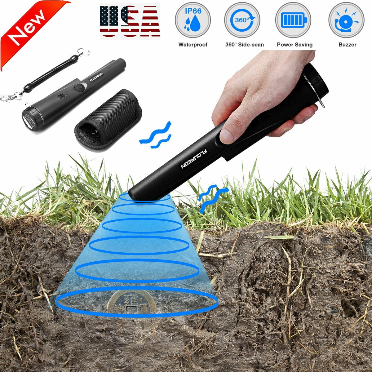 360°Metal Detector Pro Pinpointer Gold Digger Hunter Sensitive Tester