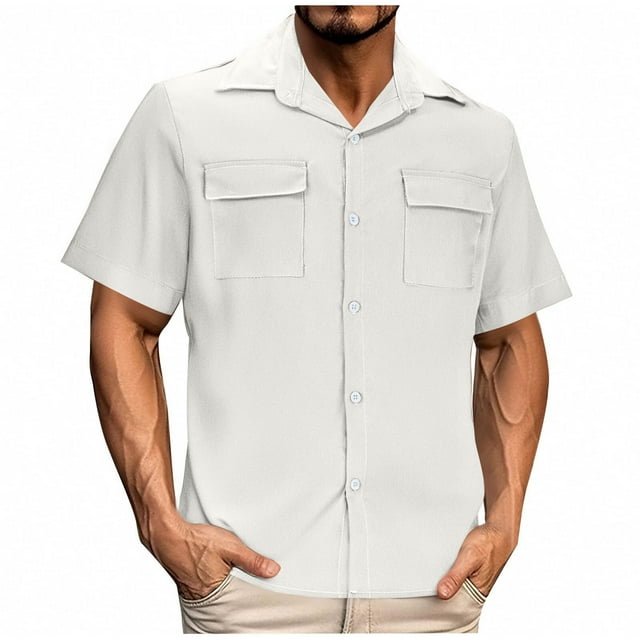 Styesk T-Shirts pour Homme Chemise Décontractée à Empiècements à Col à Revers pour Homme et Haut Polyvalent à Manches Courtes